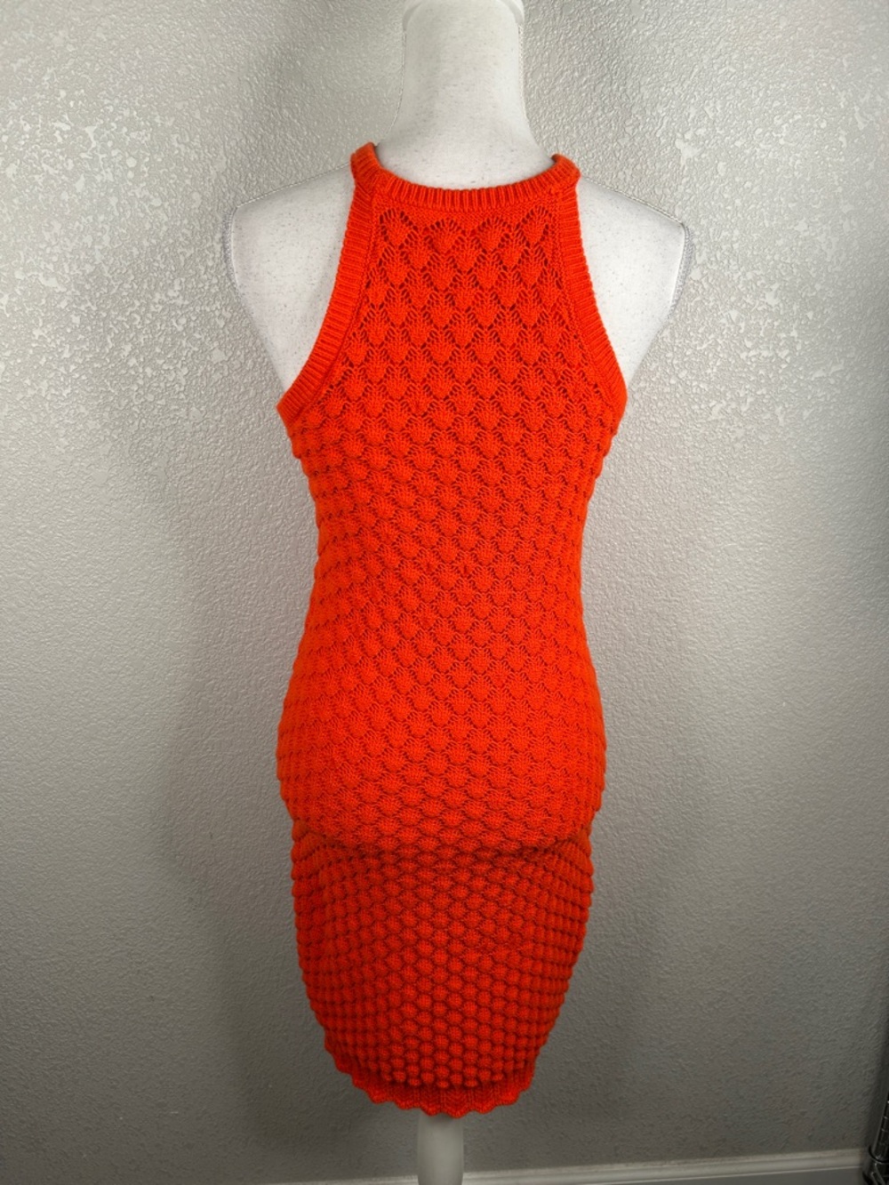 Eliza J Orange Knit Boho Summer Festival Indie Tank Sweater Midi Dress Size S - Picture 6 of 8